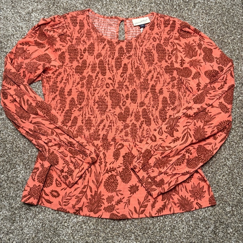 Universal Thread Coral Patterned Blouse - Picture 2 of 12